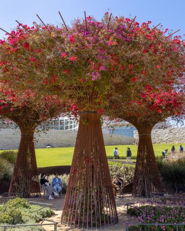 Visitors enjoy the Central Garden at the Getty Center in Los Angeles