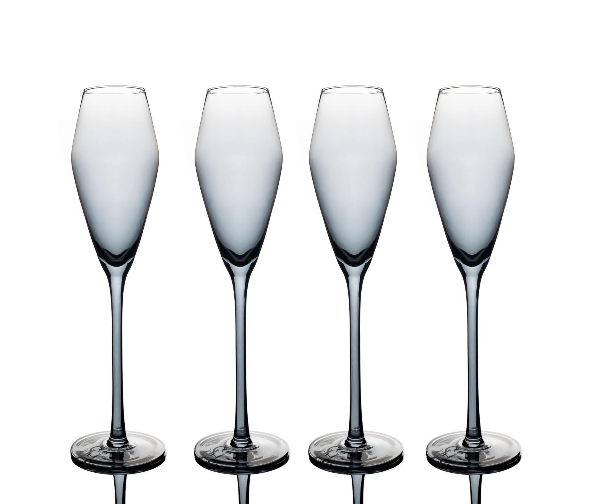 Photo of So Home Collective grey flute stemware.