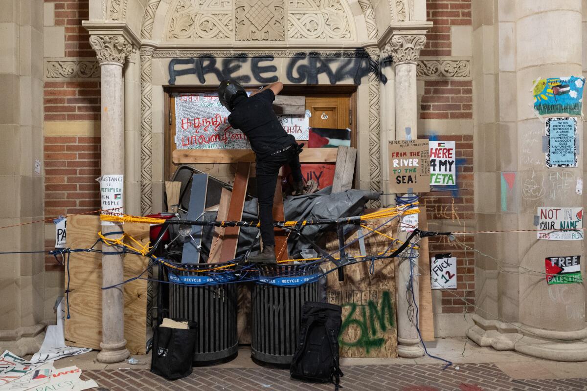 A pro-Palestinian encampment at UCLA in 2024